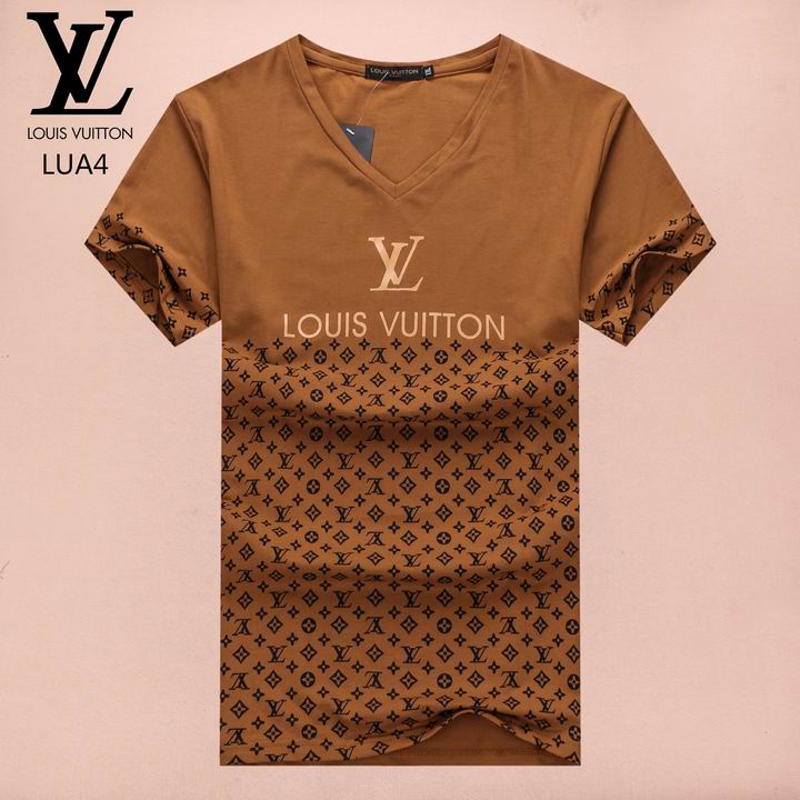 Louis Vuitton V-neck men T-shirts-LV009A